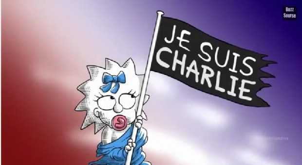 simpson fanno solidarietà per Charlie Hebdo