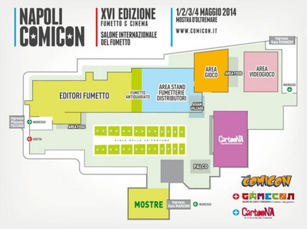 Napoli Comicon 2014, la mappa